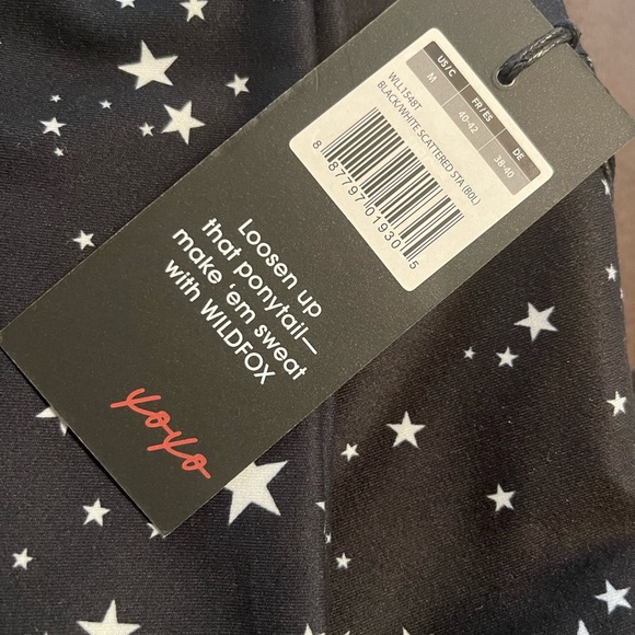Wildfox Women's High Waist/Rise Black White Scattered Stars Printed 7/8 Leggings - Picture 12 of 13
